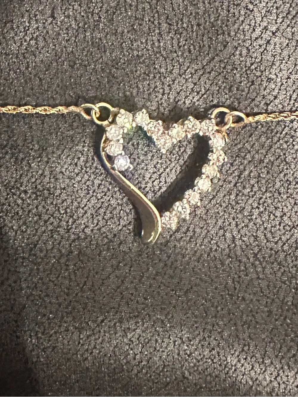 ✨ Vintage 10K Yellow Gold Rope Chain & Heart Pendant with diamonds✨